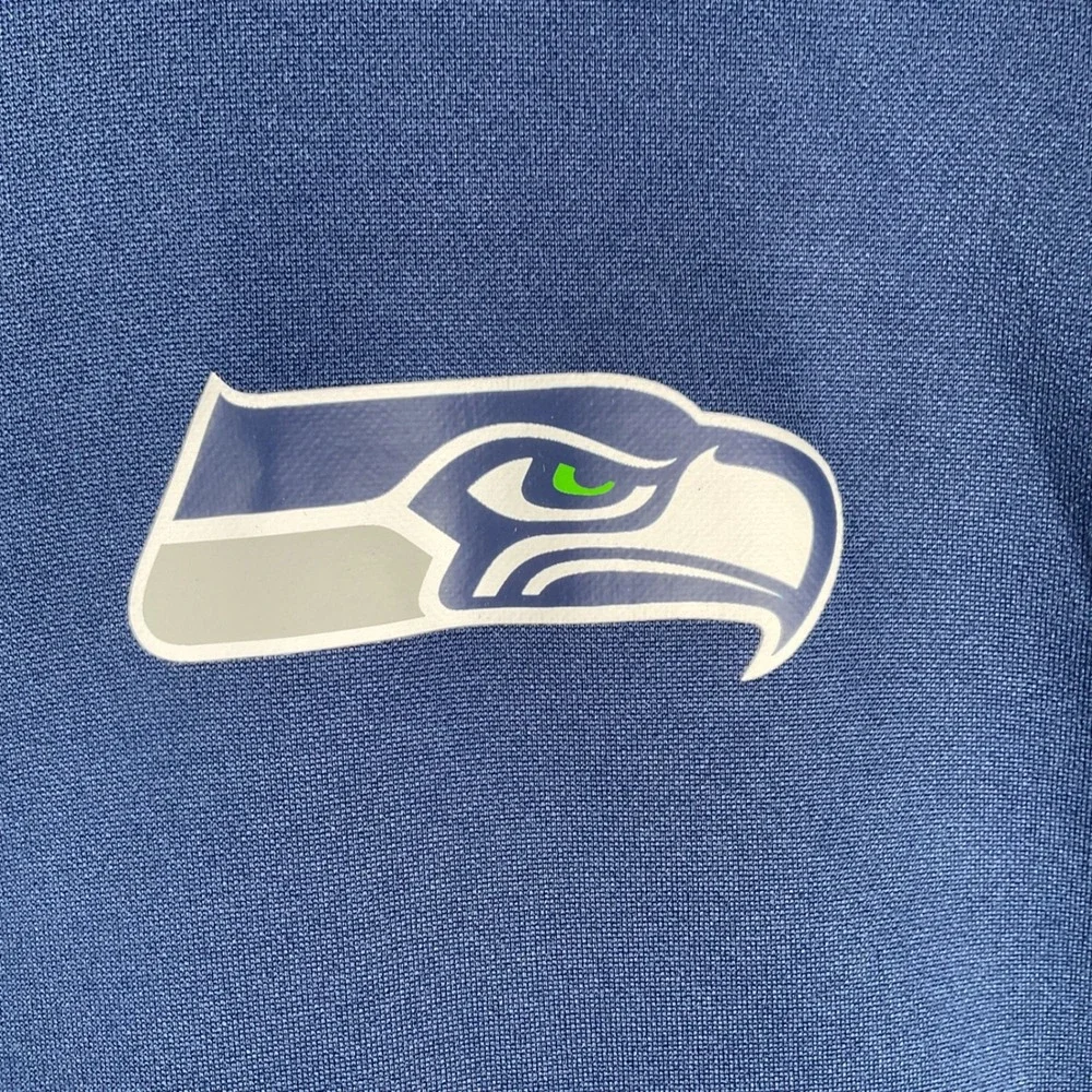 NFL Seattle Seahawks Track Jacket Mens XL Navy Blue Full Zip Fleece Lined D111